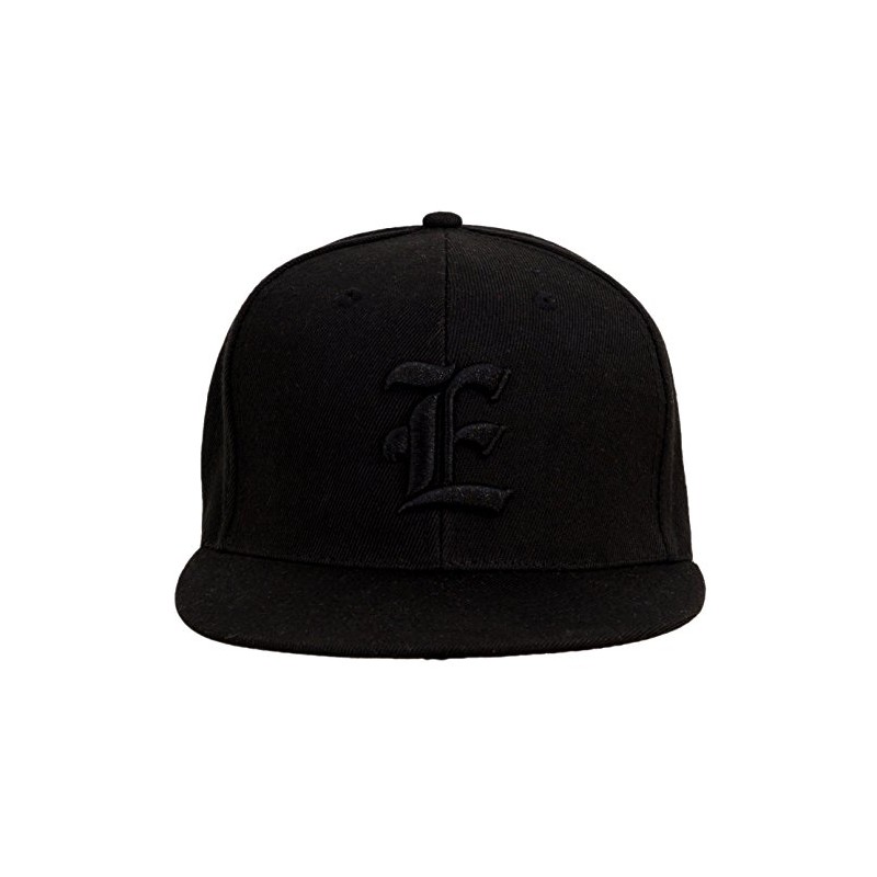 4sold Snapback Hat with Raised 3D Black Embroidery Letter Baseball
