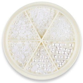 Nail pearl stone set KN-S2031, mixed colors, 1 piece / 네일 진주스톤 세트 KN-S2031, 혼합색상, 1개