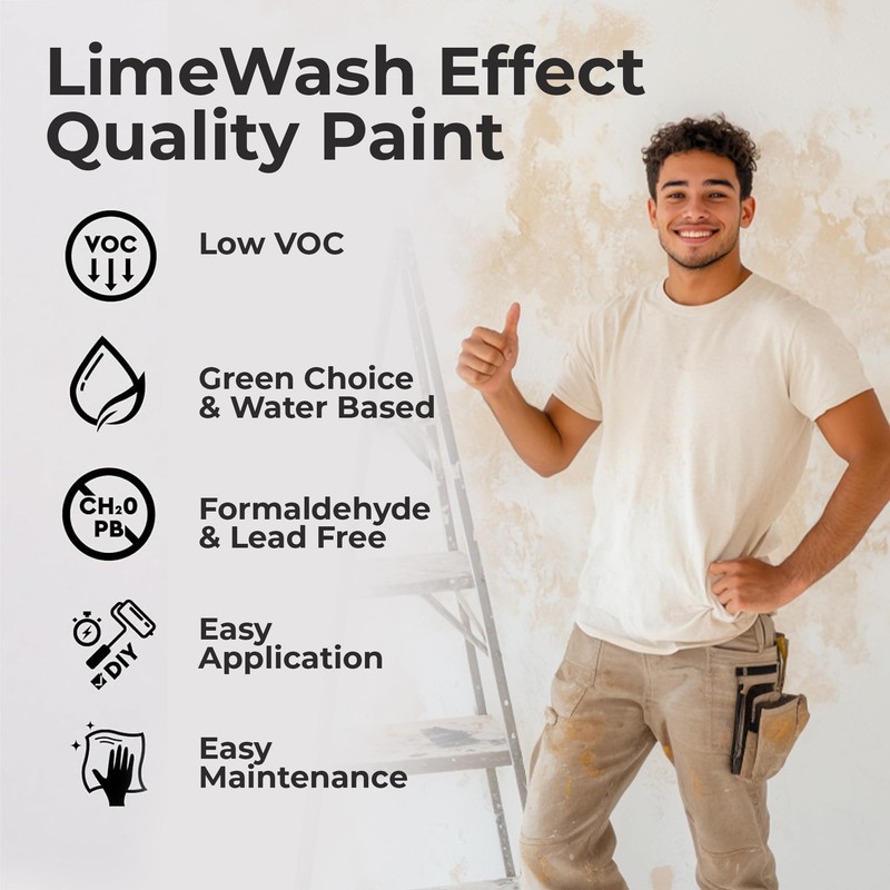 SUZUKA Strato Texture Paint SVL-402, Limewash Effect, Matte Wall -
