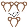 CURASA Chipmunk Ears Round Frame Glasses Brown Bear Ears Headband