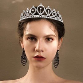 Brishow Rhinestone Wedding Tiaras and Crowns Silver Crystal Headband Headpiece Bridal Hair Accessories for Women and Girls