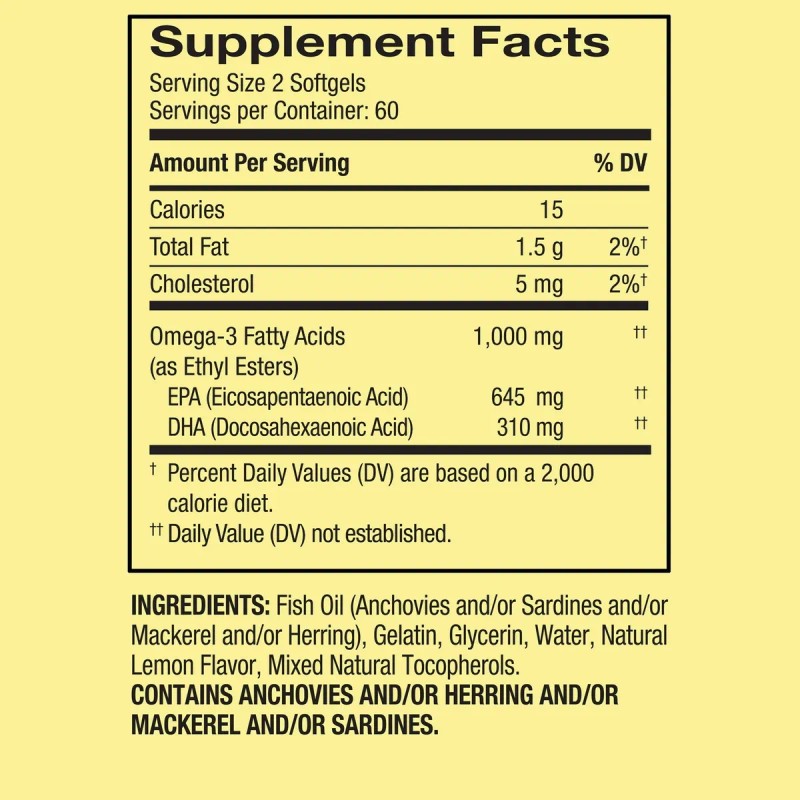 Omega 3 - 1000 mg - 120 cápsulas blandas con