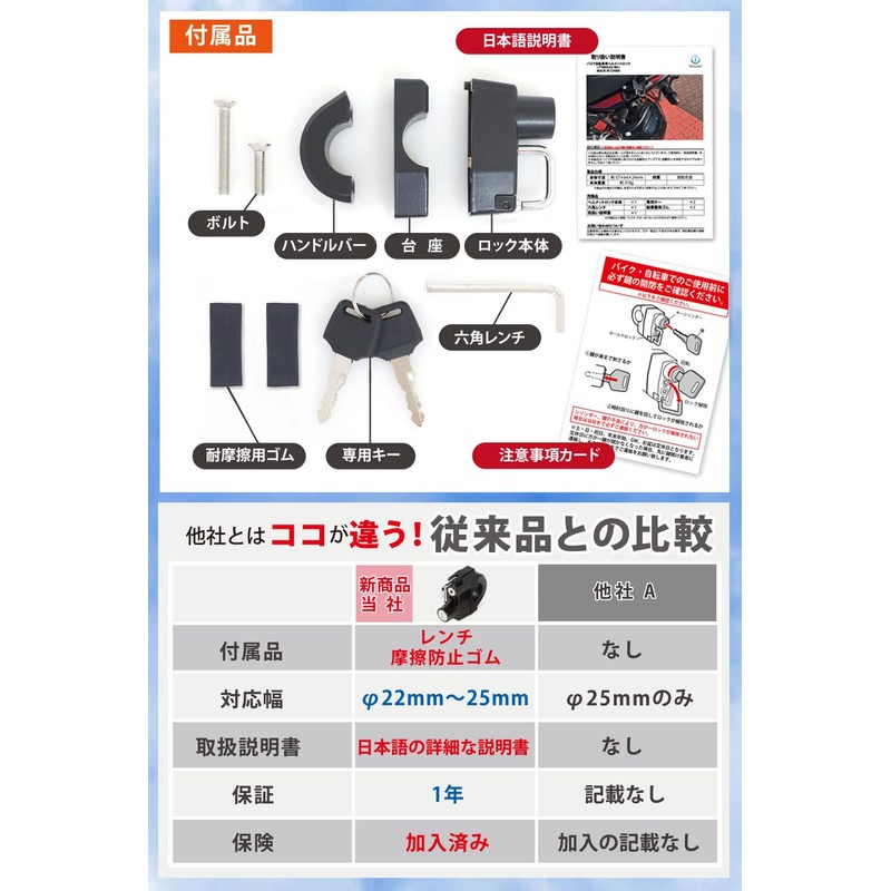 [Tatsumi Lock] Helmet Holder for Motorcycle Anti-Theft