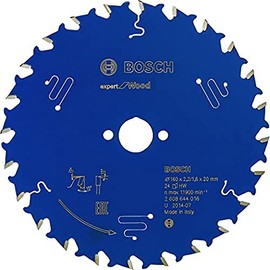 Bosch 2608644016 EXWOH 24 Tooth Top Precision Circular Saw Blade, 0 V, Blue