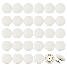 BENECREAT 32 Sets 0.67Inch Baseball Cap Button Top Replacement Hats Buttons, White Cloth Covered Hat Button for Hat Replacement Repair Jeans Blouse Sewing