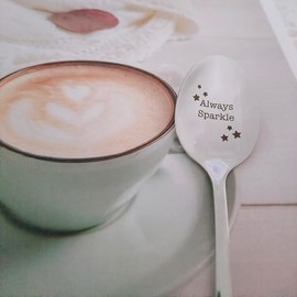 Inspirational Encouraging Gifts for Boys Girls Always Sparkle Spoon for Daughter Grandson Motivational Graduation Gift for Best Friend Brother Ice Cream Lover Gifts Spoons