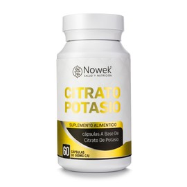 Citrato De Potasio Frasco Con 60 Capsulas| Ingredientes 100% Naturales| NOWEK