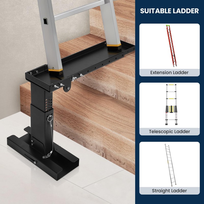 Ladder Extender Pro, Heavy-Duty Ladder Leveler, 20"-29.9" Adjustable Length Range