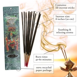 Prabhuji's Gifts Matsya, Mukunda, Gokula Hand-Rolled Spiritual Incense Sticks - Aromatic Sticks - for Meditation, Yoga, Relaxation, & Aromatherapy Incense - 3 Packs of 10 Sticks with Wooden Burner