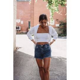 Suko jeans Women’s Stretch Denim Cutoff Shorts 85219 Bleach 4