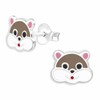 Monkimau Hamster Stud Earrings Made of 925 Silver Jewellery Silver
