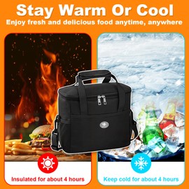 Kühltasche Lebensmittel 16L, Tragbare & Faltbar Picknicktasche, Wiederverwendbare Klein Thermotasche, Lunchtasche für Reisen, Picknick, Büro, Grillen, Arbeit, Camping(29cm *26cm *21cm)