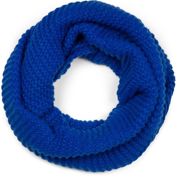 styleBREAKER Unisex Knitted Loop Scarf Plain with Wave Pattern, Warm