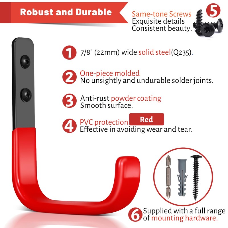 SunVFaFa Heavy Duty Garage Hooks, Heavy Duty Wall Hooks, J
