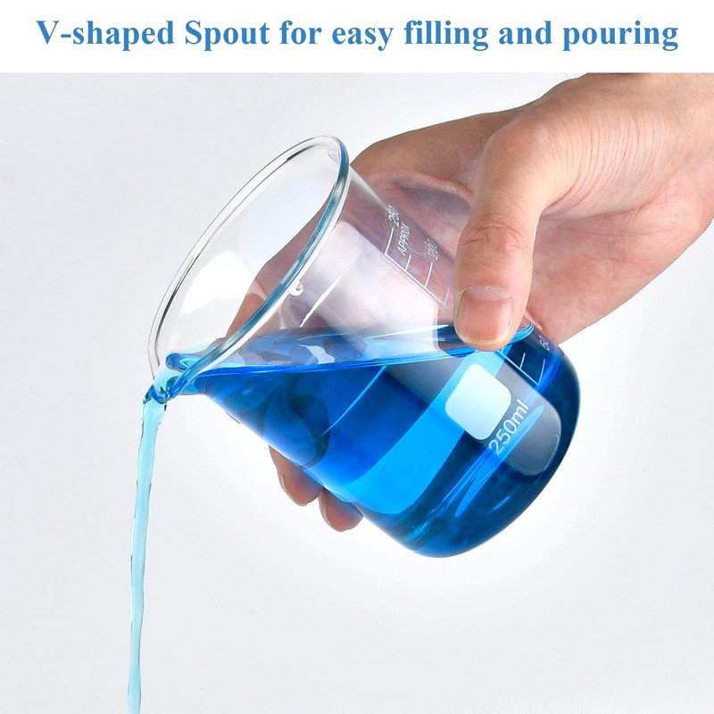 Supkiir 5 Pack Glass Beaker 50 ml/100 ml/250 ml/500 ml/1000