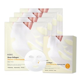 Deep Collagen Niacinamide Vitamin C Mask, Anti Wrinkle Lifting Moisturizing Face Mask, Smooth & Tight Skin, Overnight Hydrogel Mask, Helps Reduce Fine Lines(4 Pack)