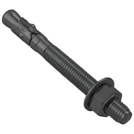 Wensilon 30Pcs 1/2x4-1/2 Inch Standard Fasteners for Heavy-Duty Black Wedge Anchors for Cement and Concrete