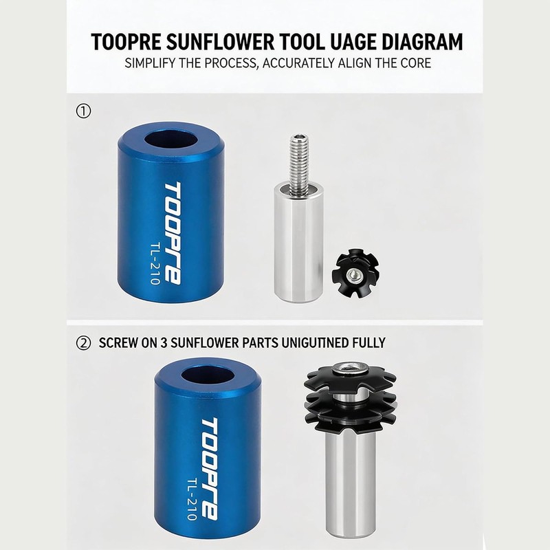 ZIOYANE 1Set Bicycle Fork Star Nut Tool, Adjustable Installation Setter