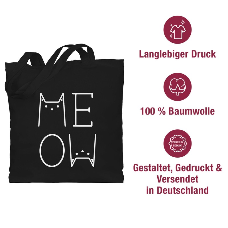 Cotton Bag - Cat Owner Gift Cat - Meow White