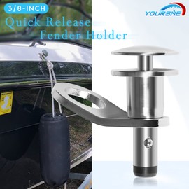 3/8'' Quick Release Boat Fender Holder 316 Stainless Steel Quick Release Boat Fender Holder Mount Cleat Hook Universal Fit 3/8 inch Receiver