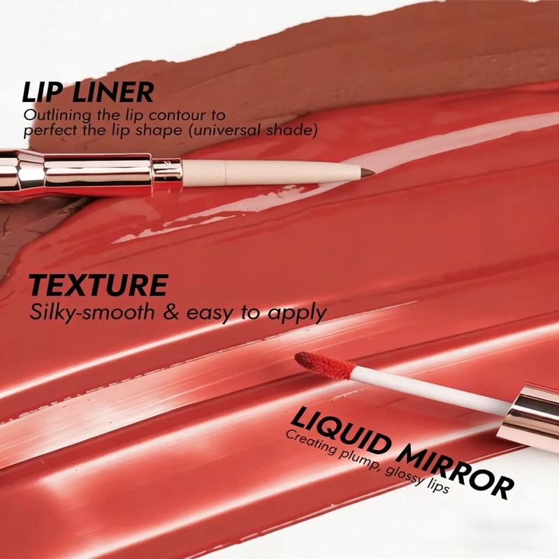 Delineador De Labios 2 En 1 Mate Suave Y Duradero