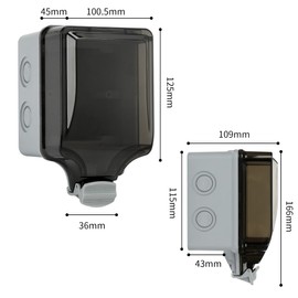Weatherproof Outdoor Sockets Power Electrical Wall Outlets With Coversingle Exterior Box IP66 13A/10A British European Dual Socket Plug