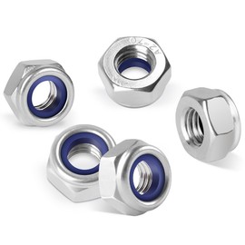 BOUMVID Hexagonal Nuts M3, Pack of 50 Self-Locking Nuts Lock Nuts Stainless Steel 304 Self-Locking Stop Nut Stainless Steel Nut Hexagonal Stop Nuts Lock Nuts DIN985 A2 V2A