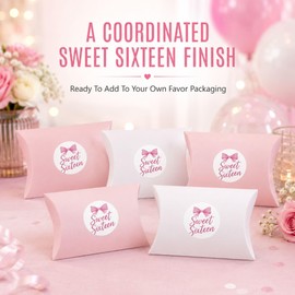 Sweet Sixteen Favor Bag Stickers: 120 Paper Stickers 1.6 Inch