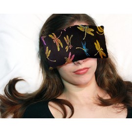 Candi Andi Handmade Luxe Serenity Eye Pillow - All-Natural Flaxseed & Lavender Scented – Weighted Eye Mask for Yoga, Meditation, Hot & Cold Therapy - Dragonfly Nite - TEP-DF