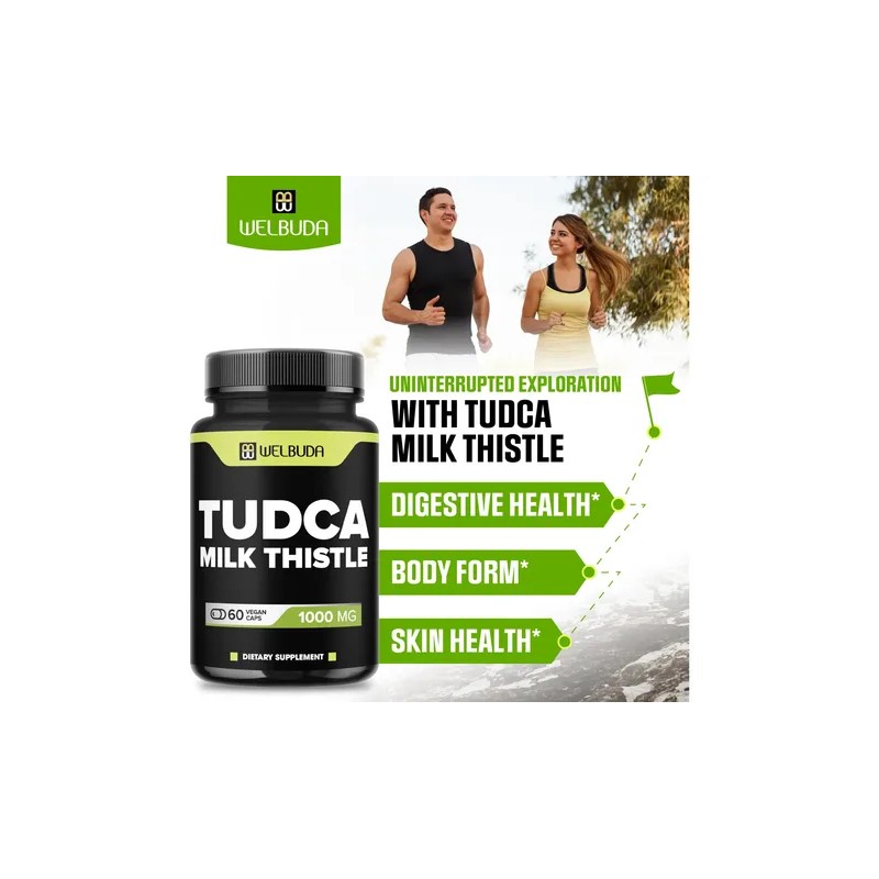 Welbuda Tudca 1000 Mg Con Cardo Mariano 60 Cápsulas Veganas