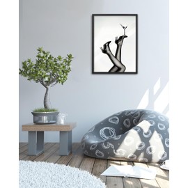 EcoHest 12x16 in Martini Glass Legs Framed Wall Art for Bar Cart