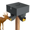 Portable 80LB Gravity Deer Feeder, Heavy Duty Metal Wildlife Feeder