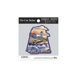 Die Cut Sticker York, Maine, Nubble Lighthouse, The Way Life Should Be, Contour Vinyl Sticker 1 to 3 inches (Waterproof Decal for Cars, Water Bottles, Laptops, Coolers), Small