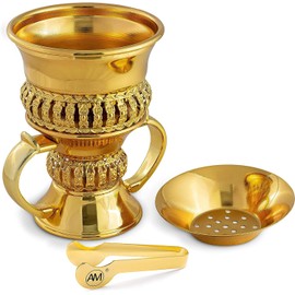 AM Bakhoor - Quemador de Resina para Cono de Incienso - Quemador de carbón de Incienso | Oud Mirra incensador con cenicero y Pinza, Quemador De Incienso | Difusor de Incienso | Ideal para Yoga, SPA y