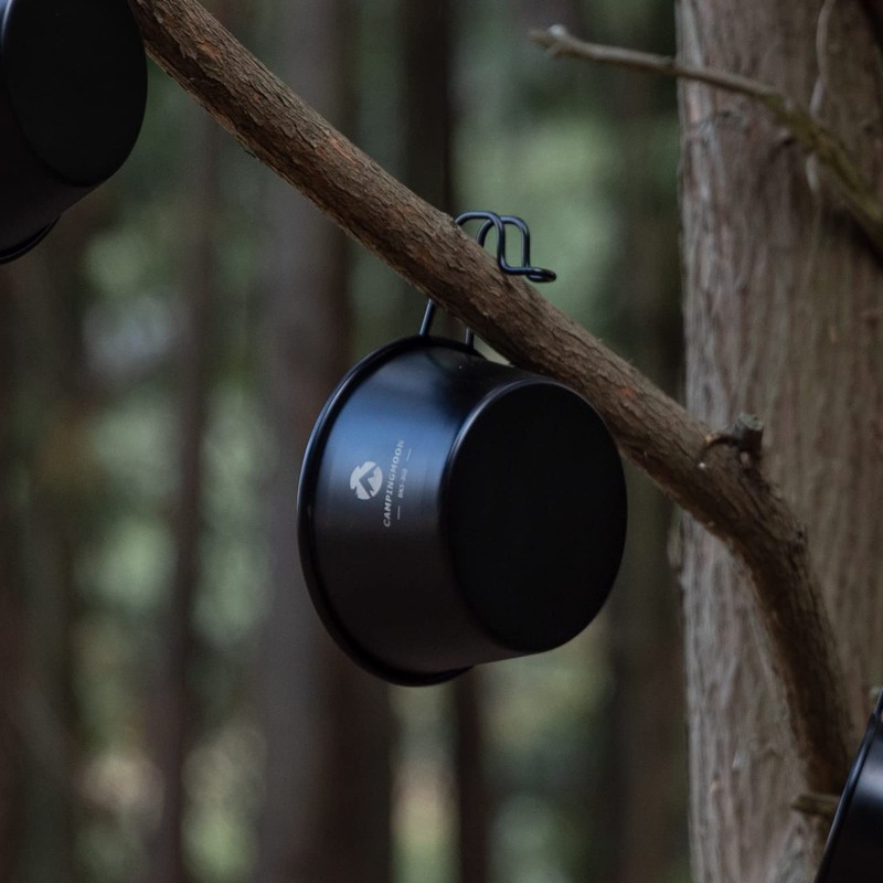Camping Moon BKS-360-4P Camping Cup, Stainless Steel, Black Deep, Black