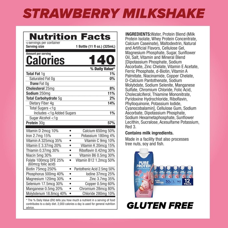 Pure Protein Protein Shake, 30g Complete Protein, Ready to Drink