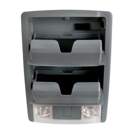 Overhead Console Dome Map Light Lamp | For 2011-2016 Ford Super Duty F250 F350 F450 F550 Crew Cab Truck | Replaces BC3Z-26519A70-BB 7l1A-13D776-C Interior Cab Lights Storage Assembly (Steel Gray)