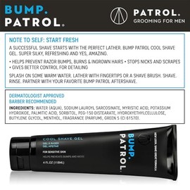 Bump Patrol Cool Shave Gel for Sensitive Skin, 4 Ounce (Pack of 4)