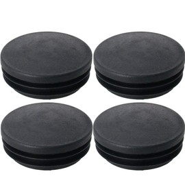 MroMax 76mm Dia Plastic Tubing Plug Round Post End Caps for Handrail Stair Newel Guardrail Tube Black 4Pcs