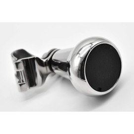Marine City 316 Stainless Steel Mirror Polished Sport Boat Sturdy Steering Wheel Spinning Knob with Cap for Boat RV Yachts