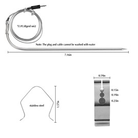 8sanlione Temp Meat Probe, Temperature Probes for Pellet Grills & Smokers, 3.5mm Plug Thermometer Probe Replacement with High Accuracy
