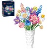 Flower Bouquet Building Blocks Set, Artificial Eternal Flower Plant, Home Decor, Idea Present for Adults and Kids, Valentine's Day Gifts for Girls, Vase Not Included, Small Particles 865 PCS (JJ9092)