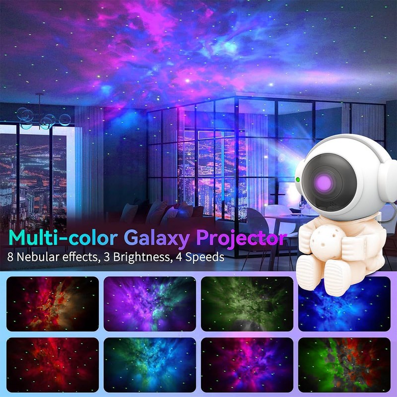 ieron Astronaut Projector, LED Starry Sky Galaxy Projector, Night Light