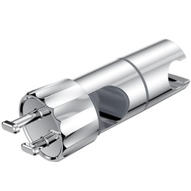 Shower Head Holder Adjustable, 360° Rotatable Shower Holder Hand Shower Holder with 2 Hooks for 19-28mm Handheld Shower Rail, Chrome Plated Shower Head Holder for Shower Head Holder Universal