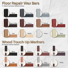 Hardwood Floor Repair Kit with Heat Pen, Laminate Vinyl Floor Repair Kit, 11 Colors Linoleum Floor Hard Wax Furniture Touch Up Marker Pen Scratches Repair Remover for Cracks,Holes,Door,Table,Cabinet