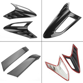 Rear Light Cover, Yctze 4 Pieces Carbon Fibre Style Rear Light Cover Trim ABS
