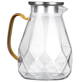 CIYODO Household Glass Cold Water Pitcher Juice Container with Ergonomic Handle Drip Spout for Daily Use and Entertaining Guests Heat Resistant from