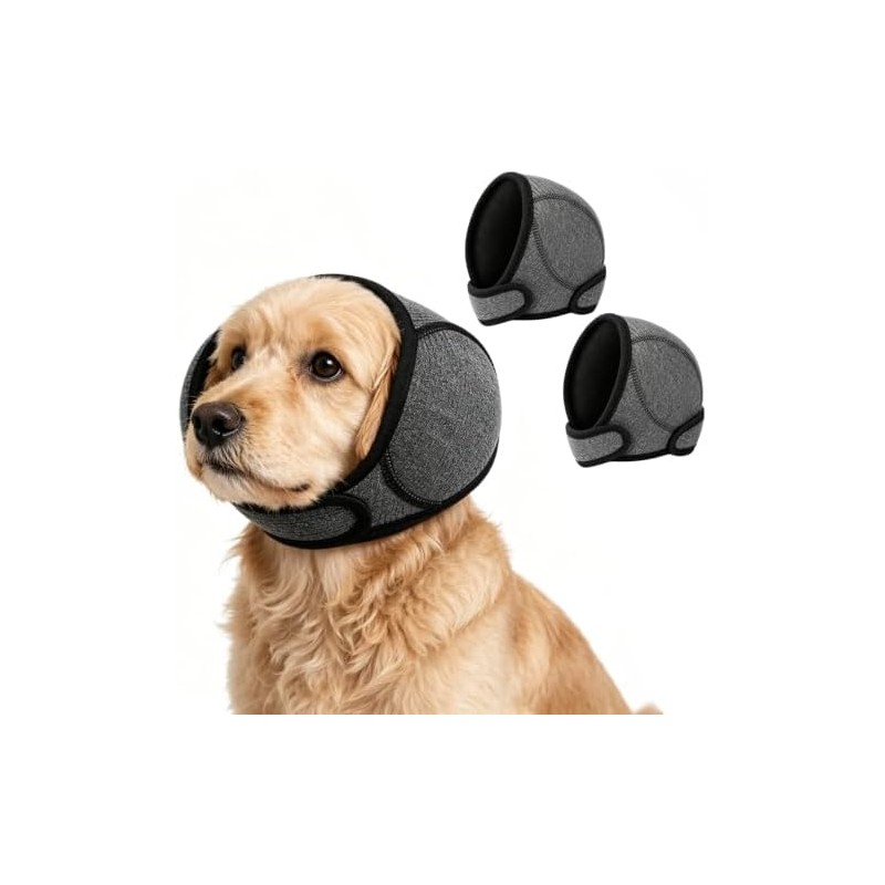 2PCS Orejeras contra ruido para perro, Orejeras ajustables para perro