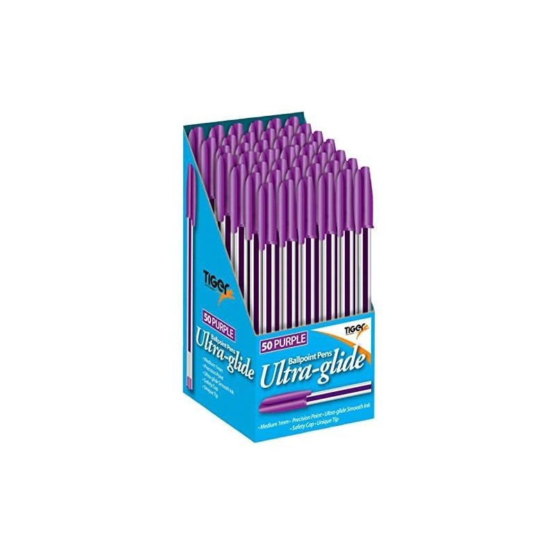 10 x Violet Ink, Ultra-glide Ballpoint Pens Medium Point -