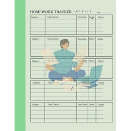Student Homework Tracker: Keep Track of Homework, Due Dates, and Notes – Perfect for School and College Students | 8.5”X11” with 122 Pages